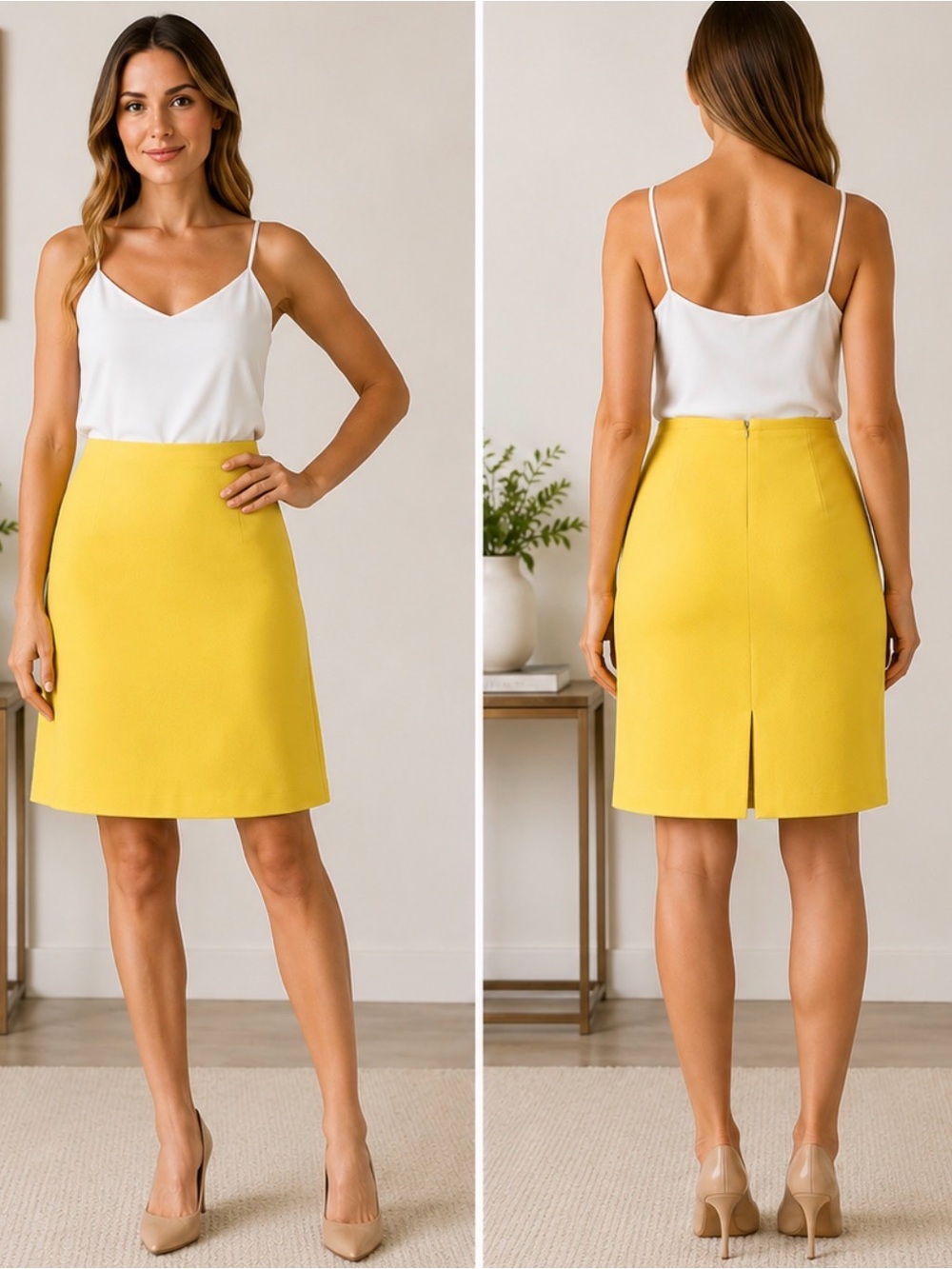 Women’s Yellow A-Line Skirt
